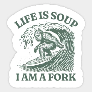 Life Is Soup I Am Fork Graphic T Shirt, Unisex Funny Retro Shirt, Funny Meme Shirt , Vintage Style Relaxed Cotton Shirt, Oddly Specific Tee Sticker